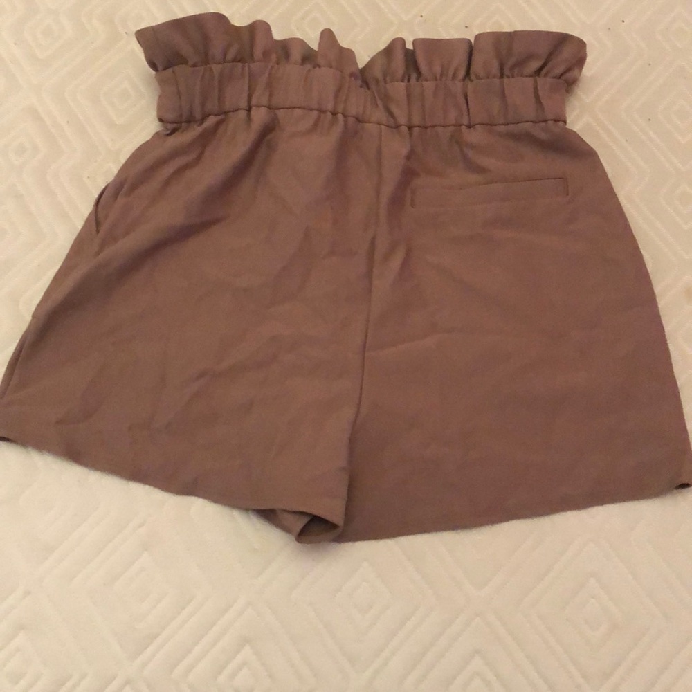 Ruffled Trim Brown Express Dress Shorts - Picture 4 of 6